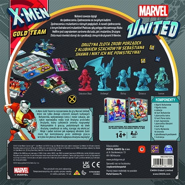 Marvel United: X-men Gold Team pudełko tył