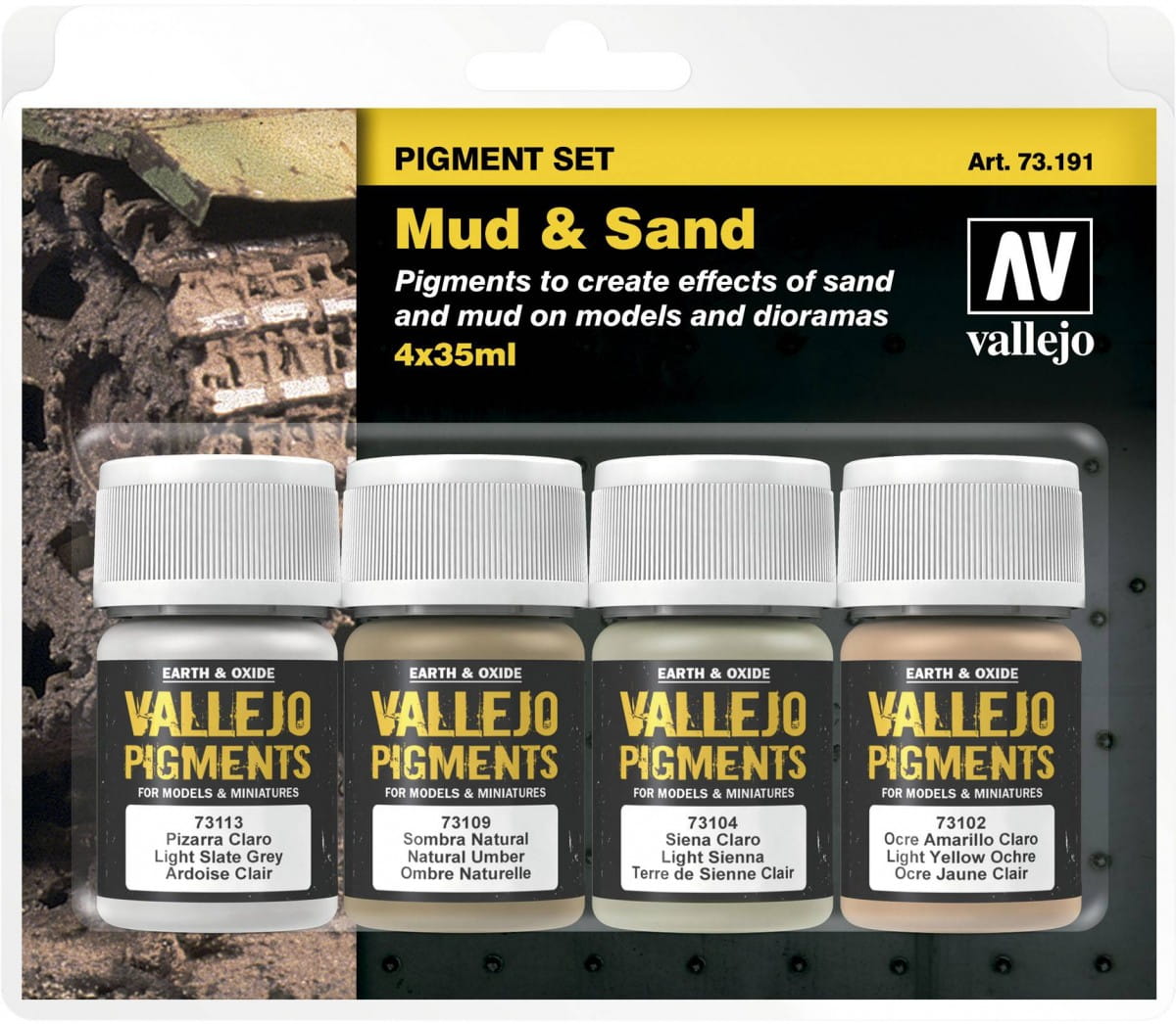 Vallejo: 73.191 - Pigment Set - Mud &amp; Sand (4x35 ml)