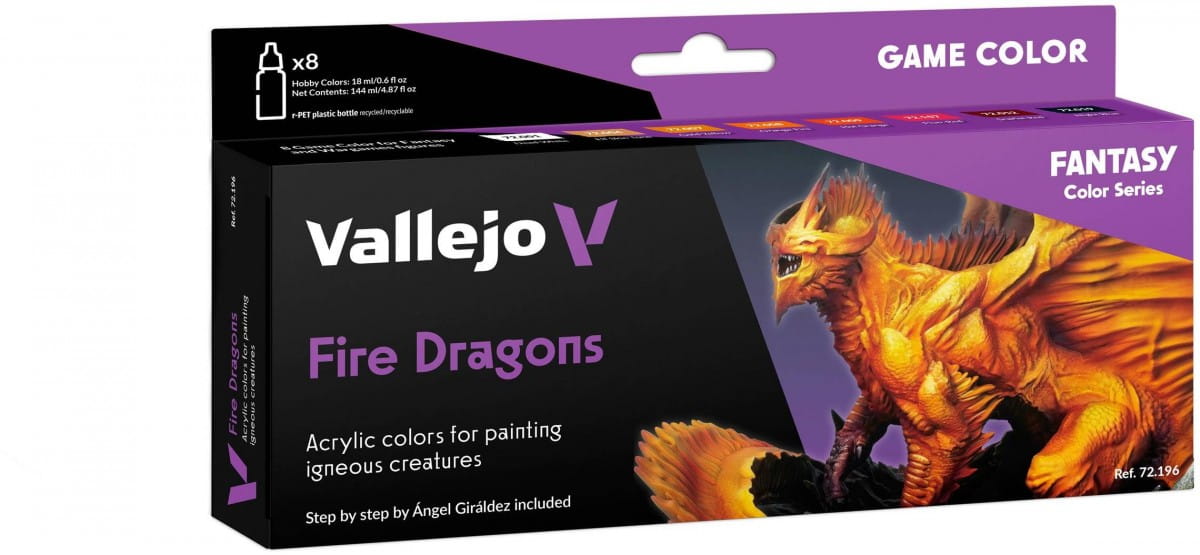 Vallejo: 72.196 - Game Color - Fire Dragons (8x18 ml)