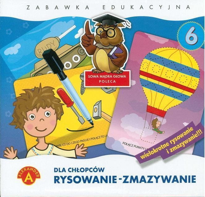 Rysowanie - zmazywanie 6 Dla chłopców ALEX
