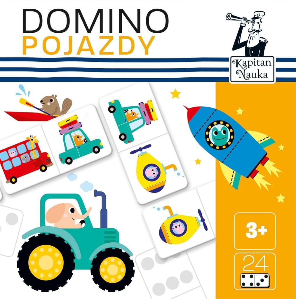 Kapitan Nauka. Domino obrazkowe. Pojazdy