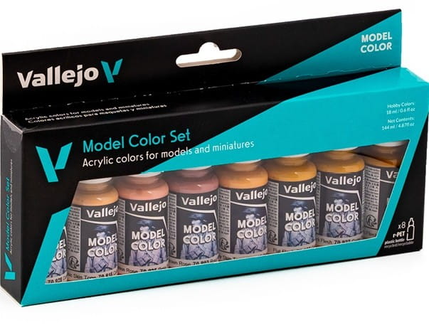 Vallejo: 70.124 - Model Color Set - Face &amp; Skin Tones (8 x 18 ml)