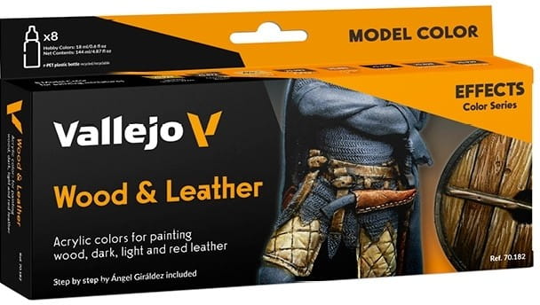 Vallejo: 70.182 - Model Color - Effects - Wood &amp; Leather (8 x 18 ml)