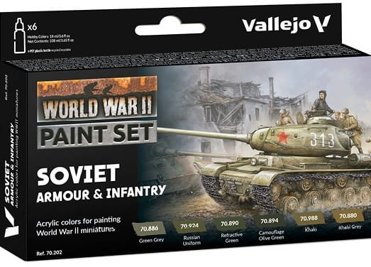 Vallejo: 70.202 - Model Color - WWII Soviet Armour &amp; Infantry (6 x 18 ml)