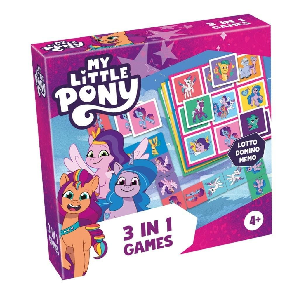 My Little Pony 3w1 Lotto, Domino, Memo