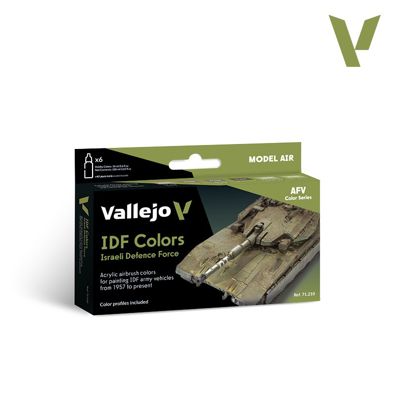 Vallejo: 71.210 - Model Air - AFV - IDF Colors - Israeli Defence Force (6x18 ml)