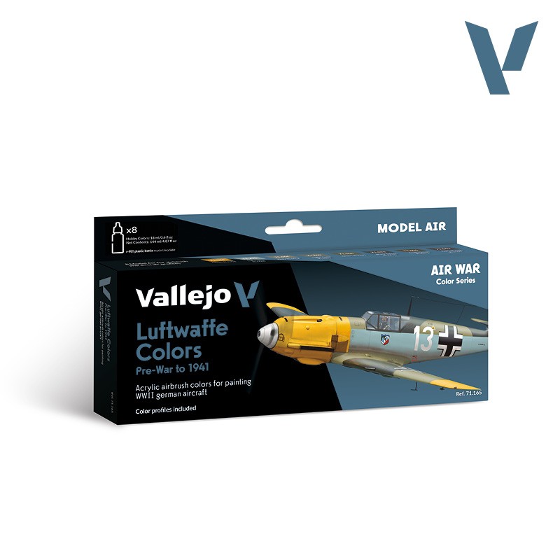 Vallejo: 71.165 - Model Air - Air War - Luftwaffe Colors - Pre-War to 1941 (8x18 ml)