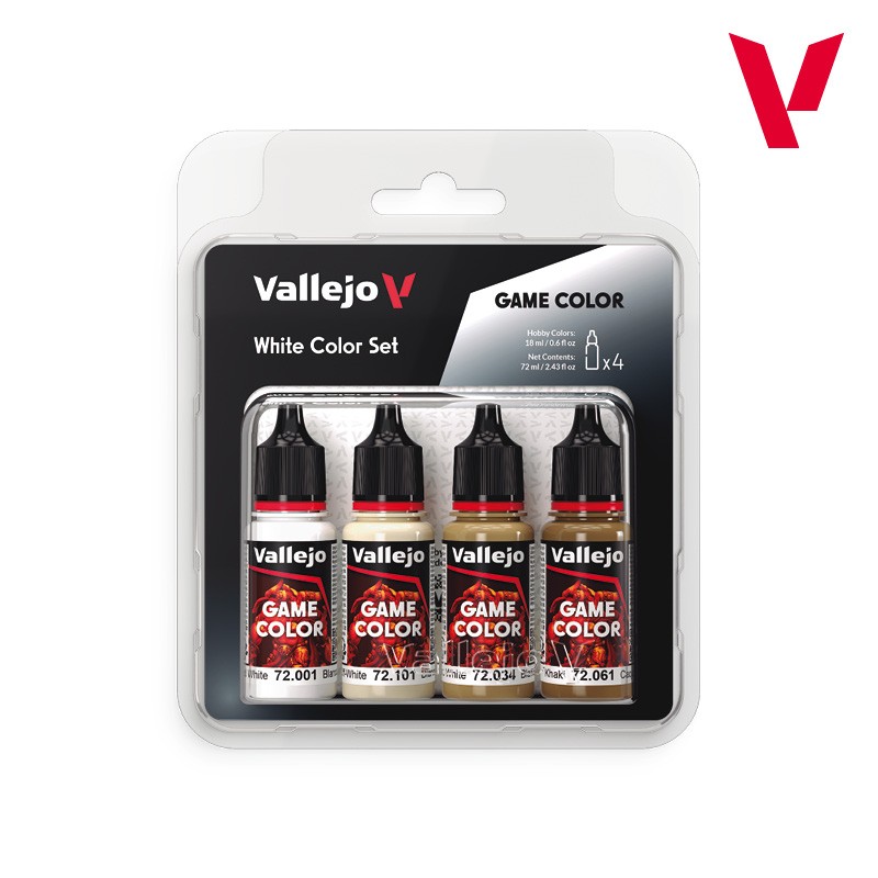 Vallejo: 72.386 - Game Color - White Color Set (4x18 ml)