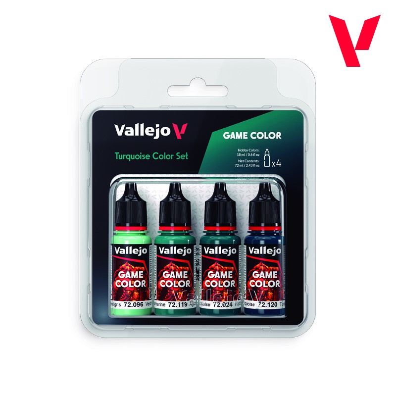 Vallejo: 72.390 - Game Color - Turquoise Color Set (4x18 ml)