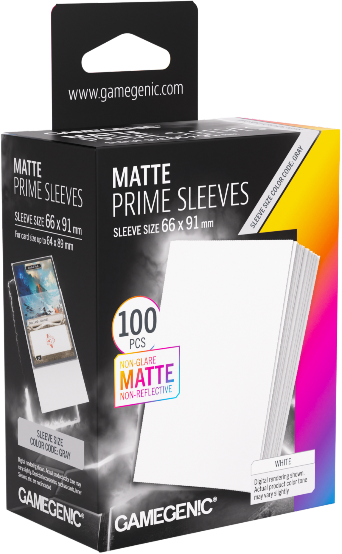 Gamegenic: Matte Prime Sleeves (66x91 mm) - White - 100 sztuk