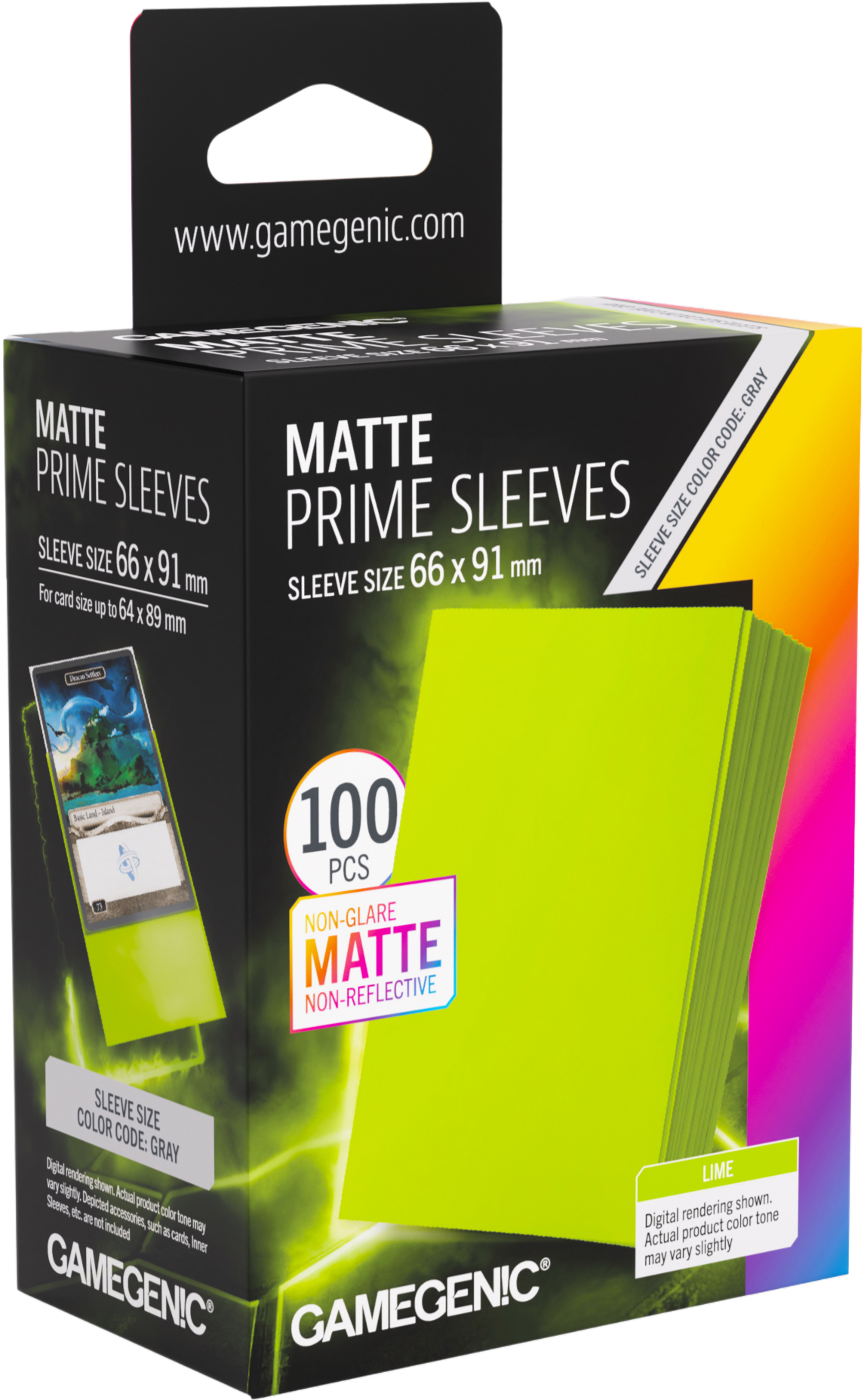 Gamegenic: Matte Prime Sleeves (66x91 mm) - Lime - 100 sztuk