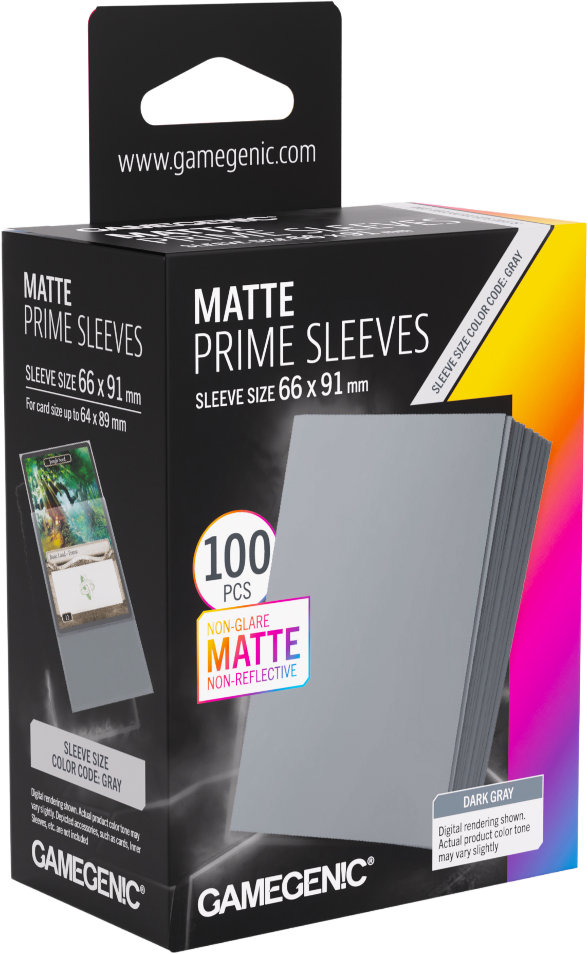Gamegenic: Matte Prime Sleeves (66x91 mm) - Dark Gray - 100 sztuk