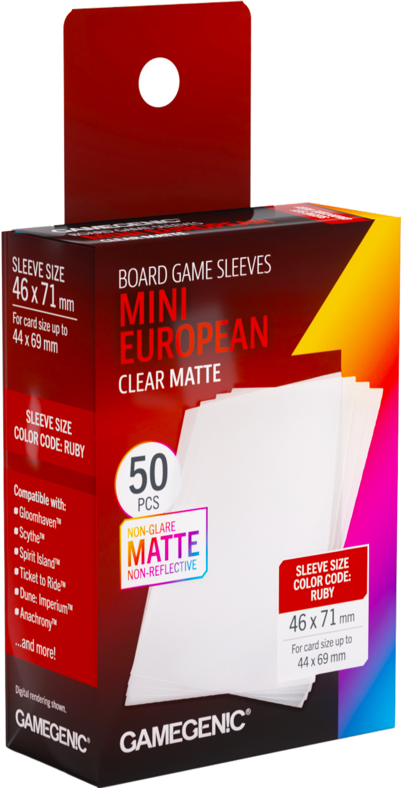 Gamegenic: Board Game Sleeves - Mini European (46x71 mm) - Clear Matte, 50 sztuk