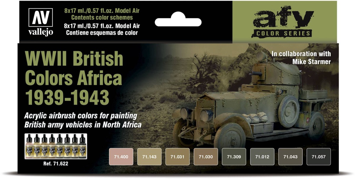 Vallejo: 71.622 - Model Air - AFV - WWII British Colors Africa 1939-1943 (8x17 ml)