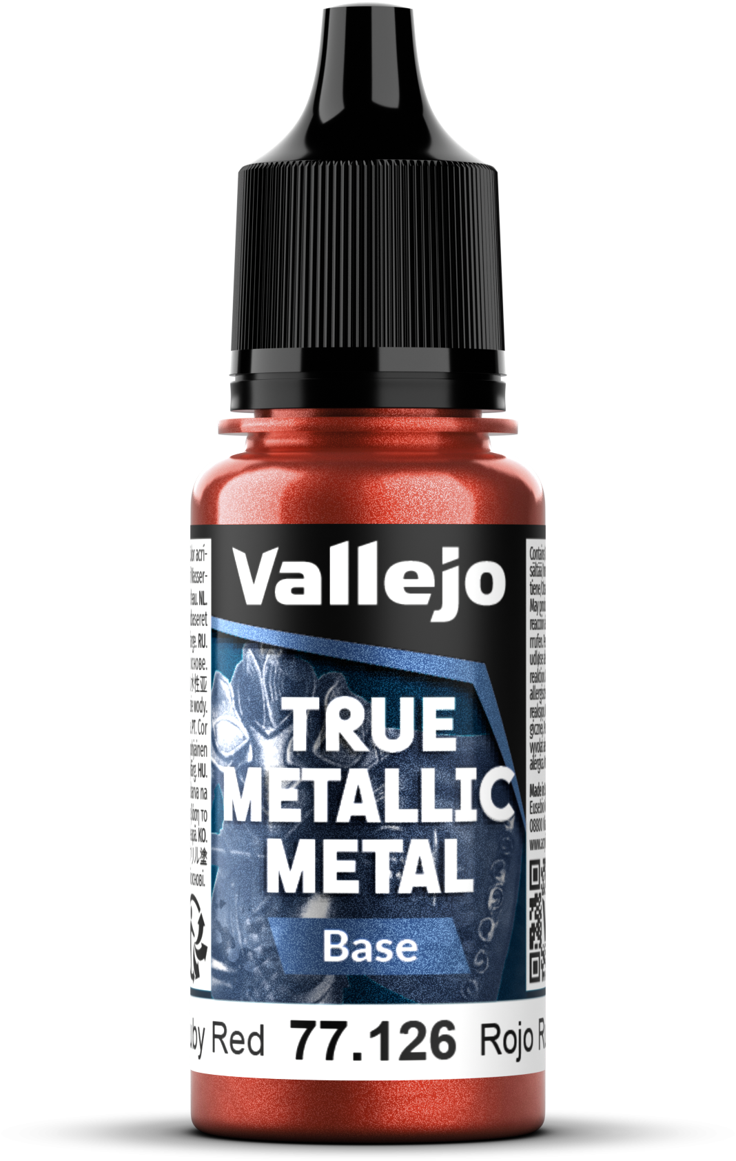 Vallejo: 77.126 - True Metallic Metal - Base - Ruby Red (18 ml)