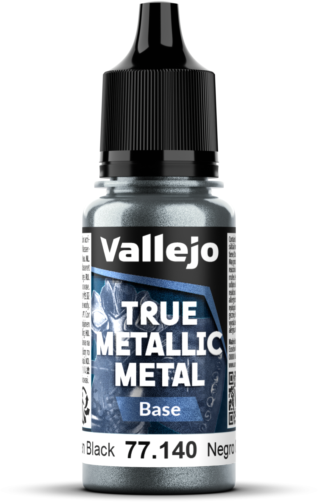 Vallejo: 77.140 - True Metallic Metal - Base - Obsidian Black (18 ml)