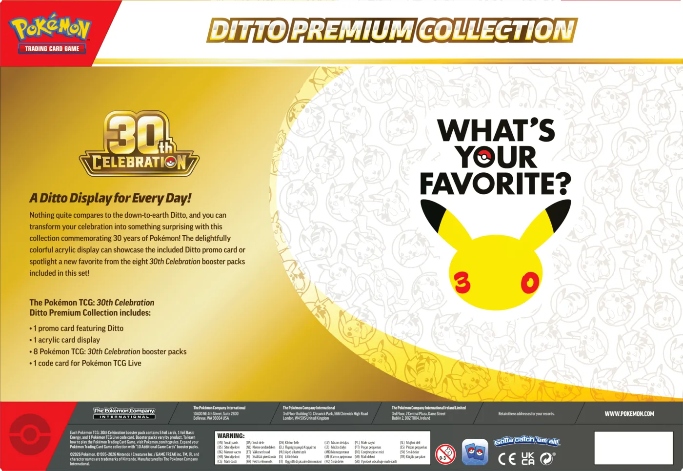Pokemon W Pokémon TCG: 30th Celebration – Ditto Premium Collection