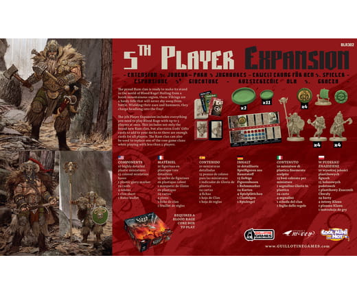 Blood Rage: Dodatek dla 5 gracza tył pudełka