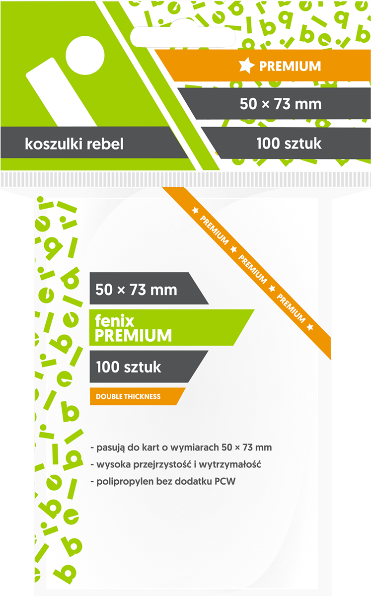 Koszulki na karty Rebel (50x73 mm) "Fenix Premium", 100 sztuk