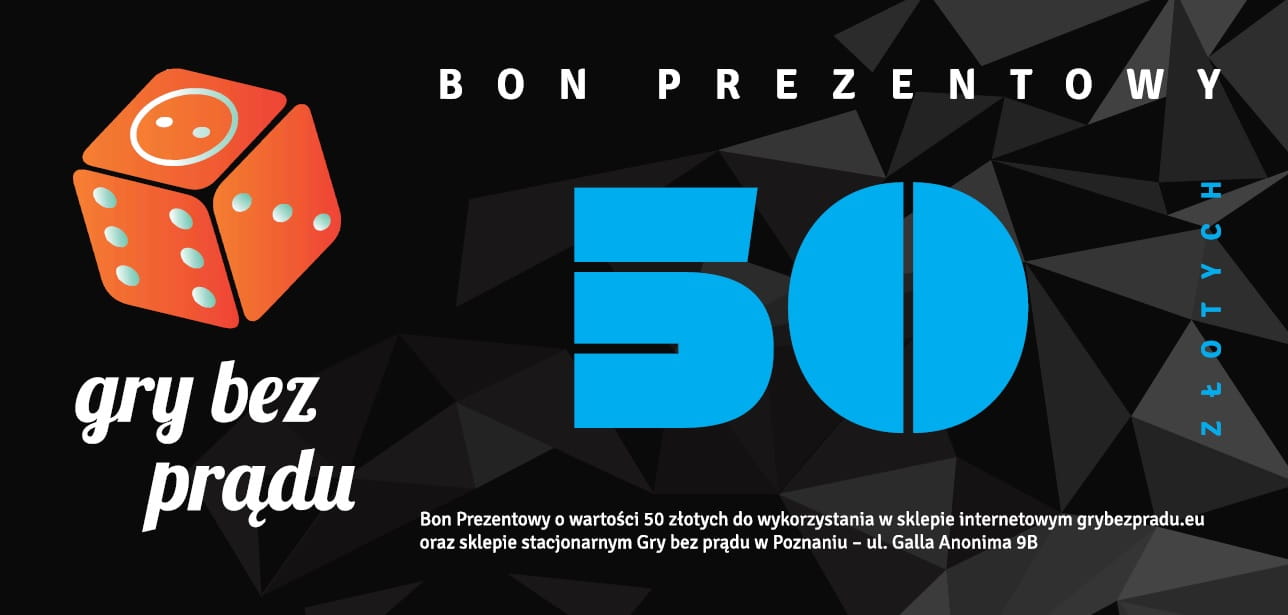 Bon prezentowy o wartości 50 zł na zakupy w sklepie Gry Bez Prądu