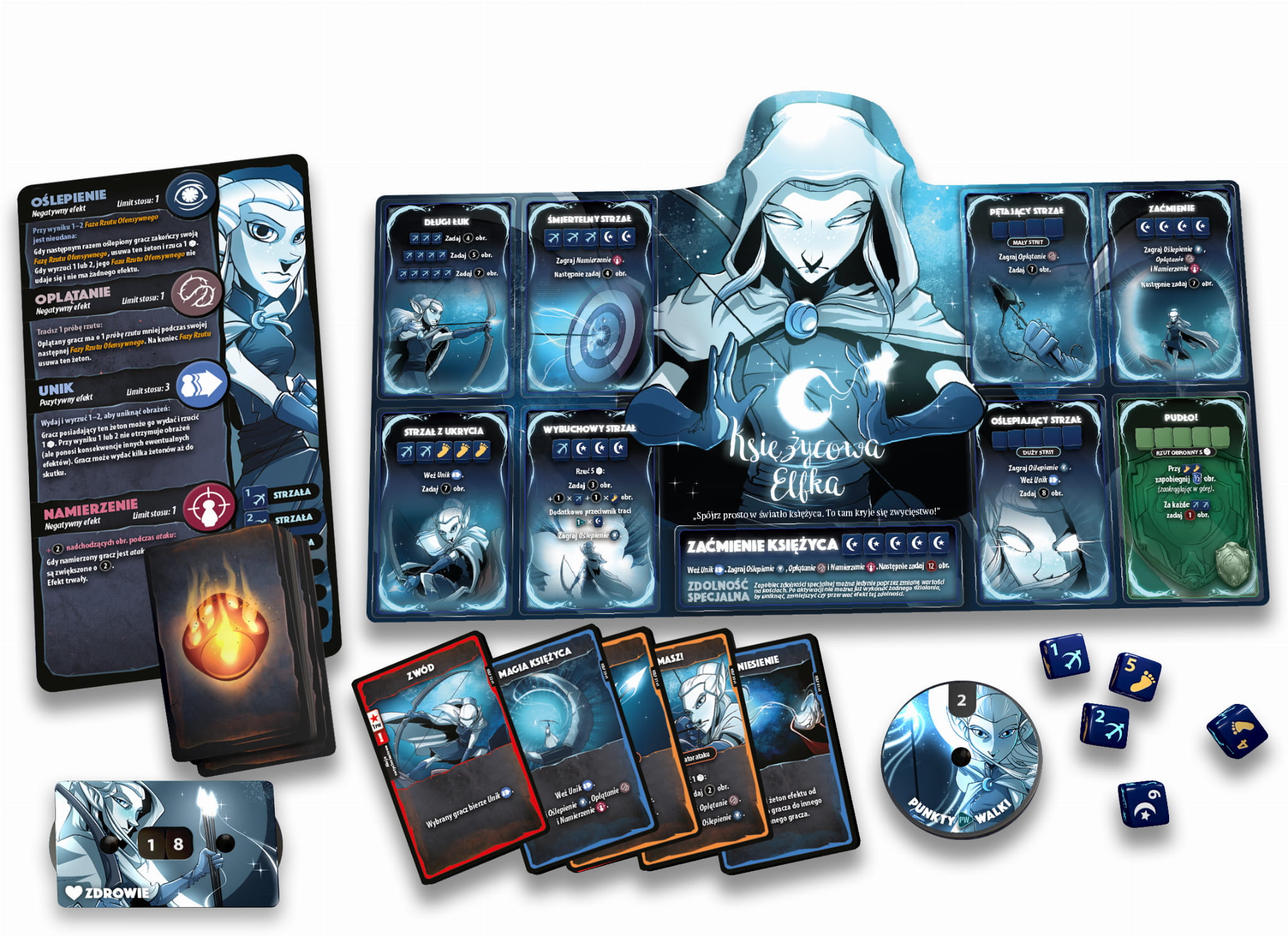 Dice Throne: Starcie 1 - Barbarzyńca vs Księżycowa Elfka zawartość księżycowej elfki