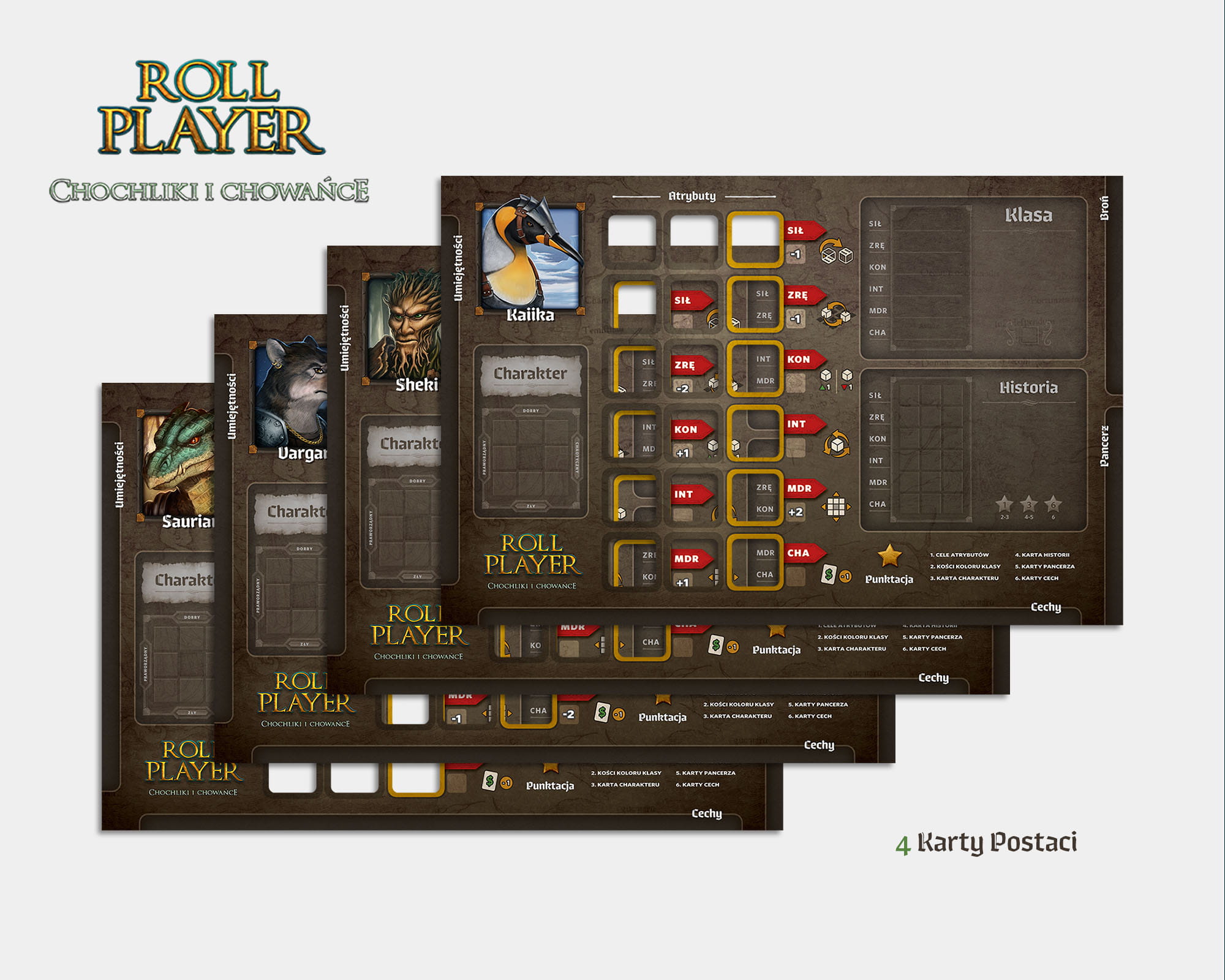 Roll Player: Chochliki i Chowańce karty postaci