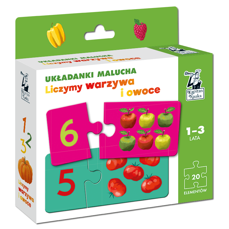 Kapitan Nauka: Układanki Malucha - Liczymy warzywa i owoce pudełko