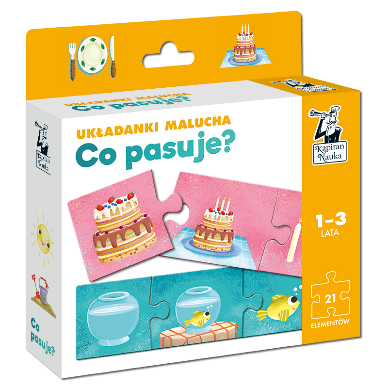 Kapitan Nauka: Układanki Malucha- Co pasuje? pudełko
