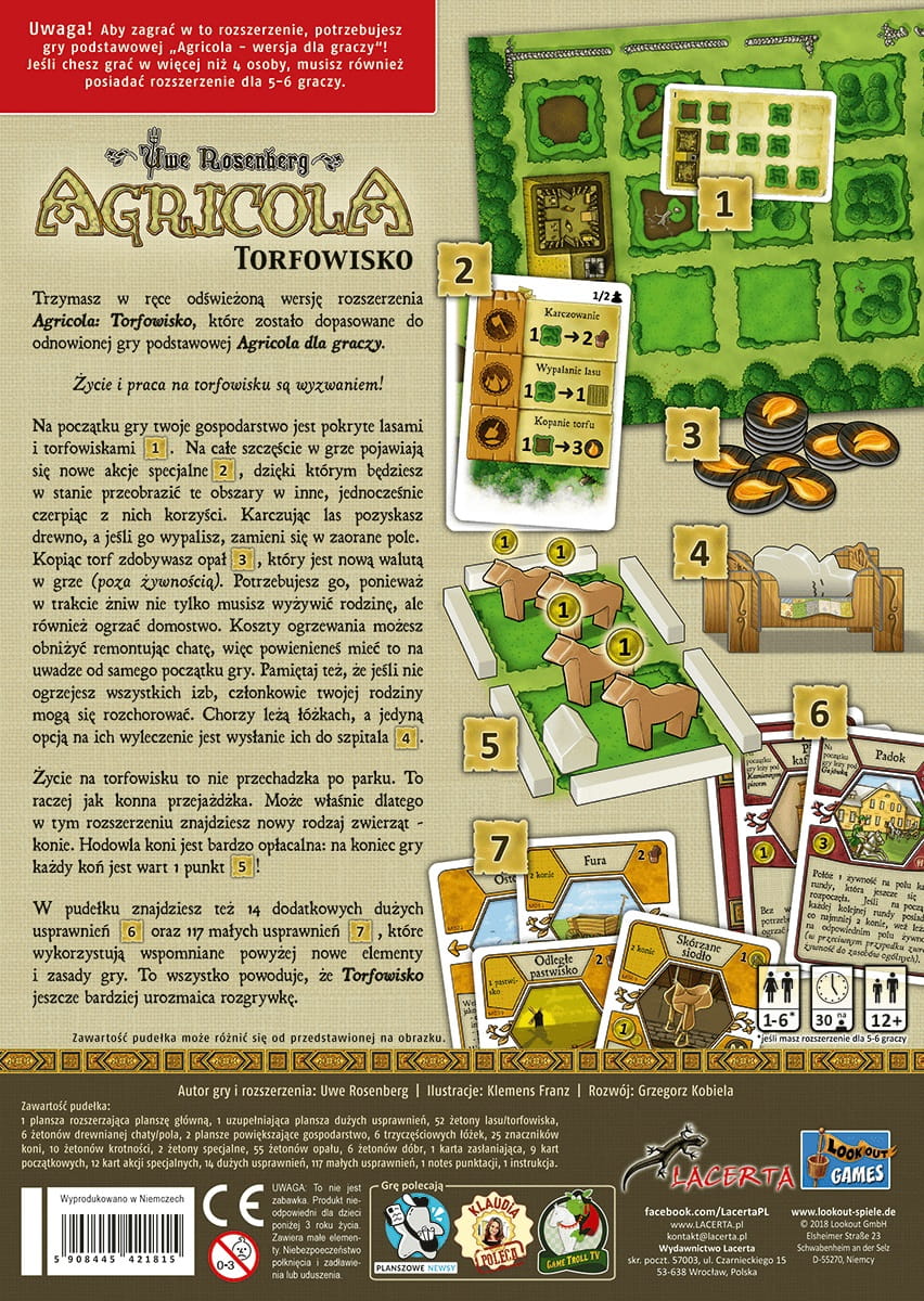 Agricola (wersja dla graczy): Torfowisko tył pudełka