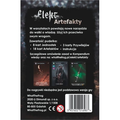 Elekt: Artefakty tył pudełka